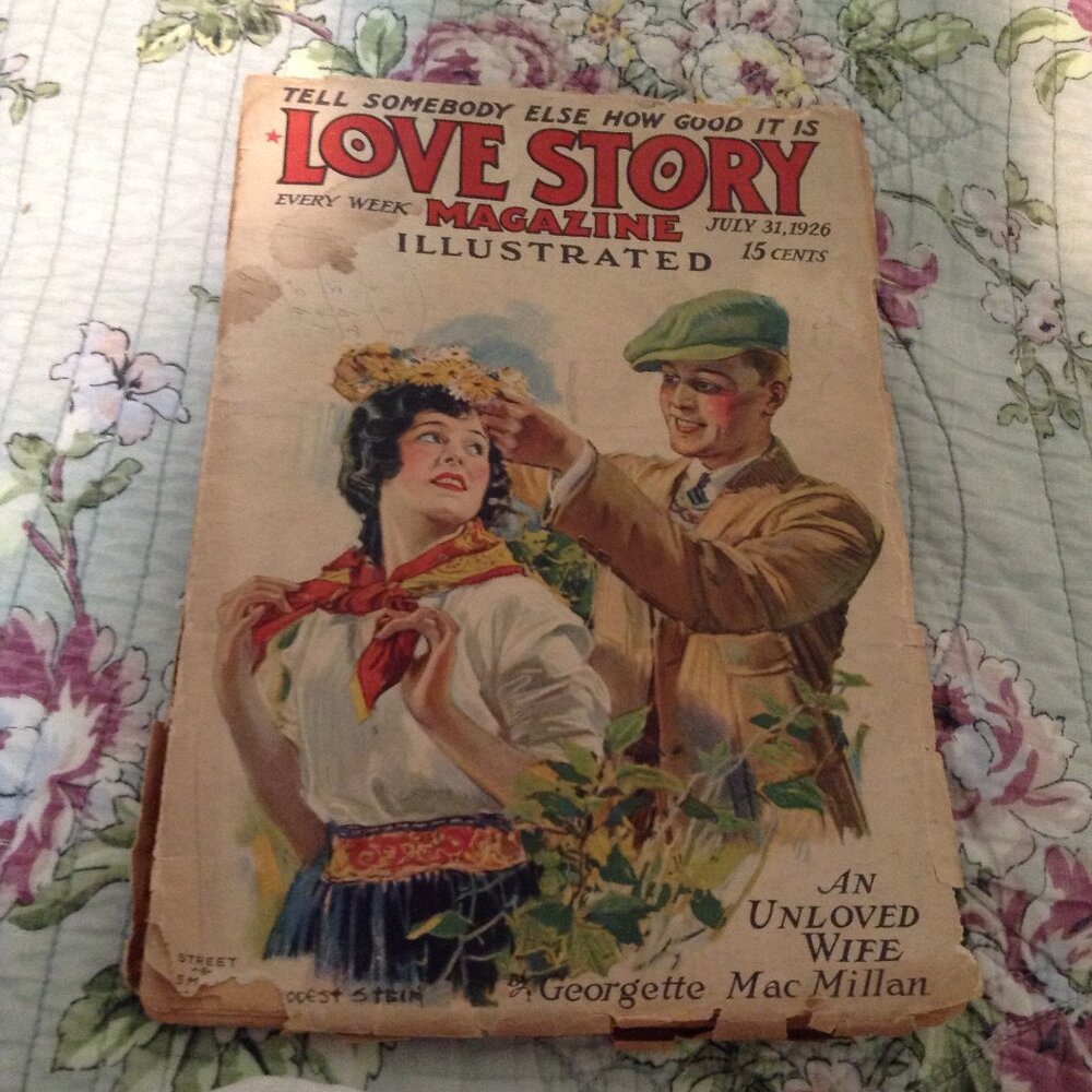 ORIGINAL Love Story Magazine, July 31, 1926, 1920s Pulp Magazine